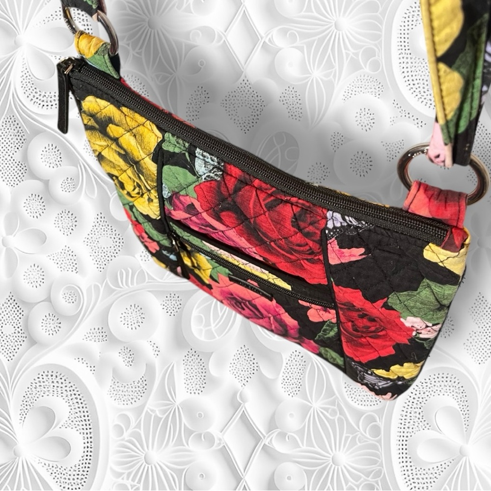 Vera Bradley Hipster Crossbody Bag Havana Rose Butterfly Floral Red Yellow Black - Picture 7 of 15